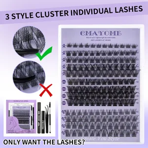 DIY cluster lashes set with bond seal and tweezers for varied makeup looks