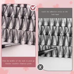 DIY σετ βλεφαρίδων με 30D 40D τουφάκια και οδηγίες χρήσης για επαγγελματική λαβίδα