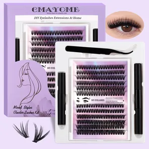 DIY Cluster Wimpern Set Gemischter Stil Segmentierte Künstliche Wimpern Verlängerung Mit Kleber Versiegelung Und Pinzette