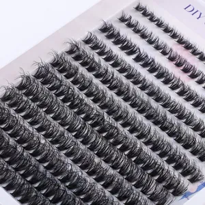 DIY cluster lashes 14mm thick 30D/40D volume individual segment extensions in black