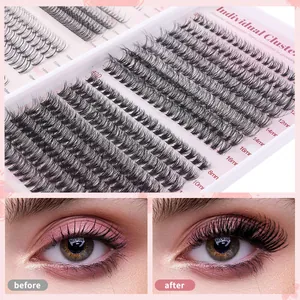 Σετ βλεφαρίδων DIY 30D/40D 8-16mm με αποτέλεσμα πριν και μετά την εφαρμογή