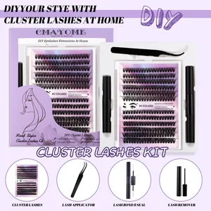 Kit completo per extension ciglia DIY con 240 ciuffetti, applicatore e adesivo