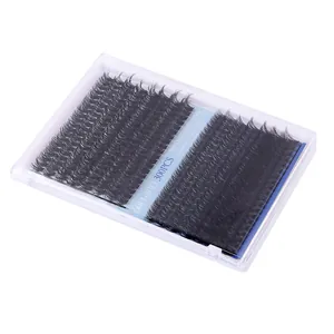 300 clusters of 50D and 80D dense individual eyelash extensions in a clear storage box