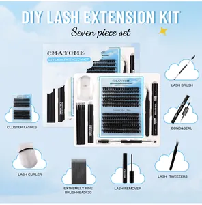 Kit de extensión de pestañas DIY con racimos de 10-16mm y set de herramientas