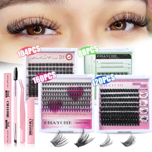 Kit extension ciglia fai-da-te con colla, sigillante, remover e pinzette effetto 3D