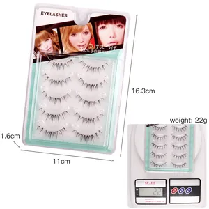 Lot de 5 paires de faux cils transparents au style manga naturel pour femmes