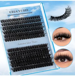 Detalle de grupos de pestañas postizas de 10mm a 16mm para extensiones caseras