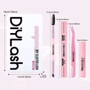 DIY eyelash extension kit with 100D lashes, glue bond, seal, tweezers and remover