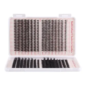 Individual clusters lashes book with 30D 40D 60D volume and 8-16mm mixed lengths
