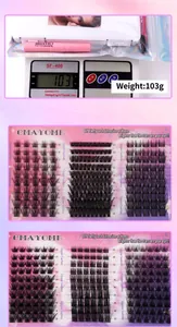 Kit de extensión de pestañas DIY con grupos de 10-18 mm, removedor 5 ml y medida peso