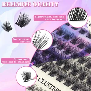 Kit de extensiones de pestañas individuales con pinzas 10-18mm en color negro mate