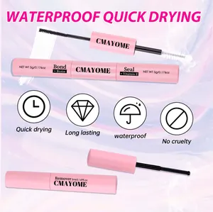 Detail van Bond & Seal wimperkit met biotine en vitamine E in roze huls verpakking