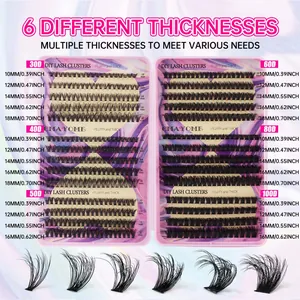 Vergelijking van wimperdichtheid van 30D tot 100D met lengtes van 10mm tot 18mm