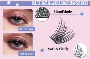 Detail van handgemaakte zachte DIY wimper-extensions met natuurlijke kruisweefseltextuur