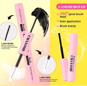 Detailed view of DIY lash bond, seal, and remover set with 360-degree spiral brush applicator