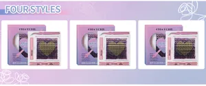 DIY eyelash extension kit featuring fluffy thick clusters with glue and essential tools