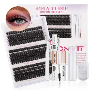 DIY Wimpernverlängerung Set mit 60D 80D 100D Lashes, Bond Seal Kleber und Werkzeug