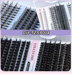 Macro view showing 5mm to 8mm individual DIY cluster eyelashes with dense volume fans