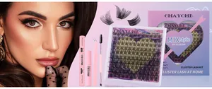 DIY Lash Cluster Kit featuring individual lashes with bond, seal, remover and pink tweezers