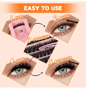 Tutorial de 5 pasos para aplicar pestañas postizas individuales con pinza y sellado