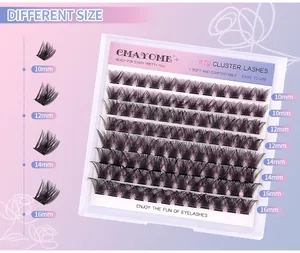 Détail du kit d'extension de cils DIY avec différentes longueurs de 10mm à 16mm
