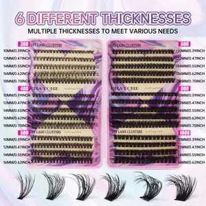 DIY cluster wimperset met 30D tot 100D dikte en variabele lengtes 10-18mm