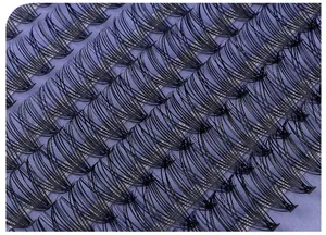 Macro-opname van 10-18mm wimperclusters met een nauwkeurige waaier en zwarte vezel