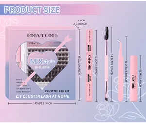 Kit d'extension de cils DIY avec pince, colle et dissolvant en boîte cadeau