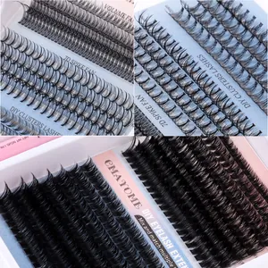 Kit extension ciglia DIY con ventagli 7D e ciuffi per uno sguardo naturale e folto