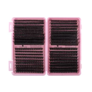 DIY cluster eyelash extension kit with 80D to 150D density and 8-16mm mixed lengths