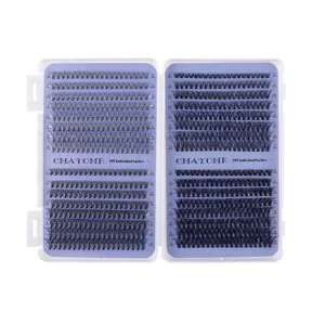 DIY individuele wimperverlenging set 10-18mm in witte doos met lavendel interieur