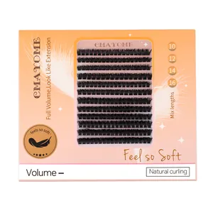 Eyelash extension kit with mixed lengths of 10-16mm for natural curling and full volume
