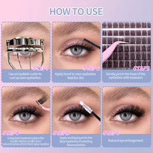 Kit d'extension de cils DIY avec colle et pince pour un agrandissement naturel du regard