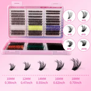 Set extension ciglia colorate DIY 10-18mm per un volume soffice ed effetto denso