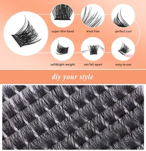 Vue détaillée de la base ultra fine et sans nœuds des extensions de cils individuelles
