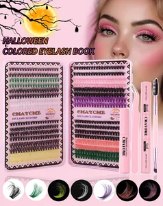 DIY colorful cluster lash kit for Halloween with bond, seal, remover and tweezers