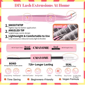 Détail de l'applicateur et de la colle double embout pour extensions de cils individuelles