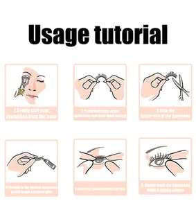 Step-by-step guide for applying dense 3D eyelashes using tweezers and glue