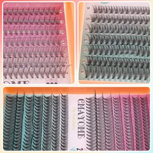 Detail showing various lengths of black lash clusters from 10mm to 18mm in a gradient tray