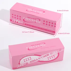 Scatola rosa da 20 paia di ciglia finte 3D con dimensioni 19,7x6,4x6,4 cm