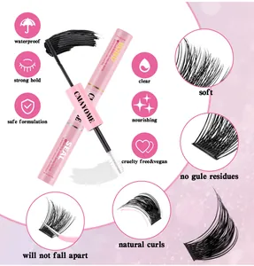 Dual-ended eyelash bond and seal adhesive pen with waterproof and fast-drying formula