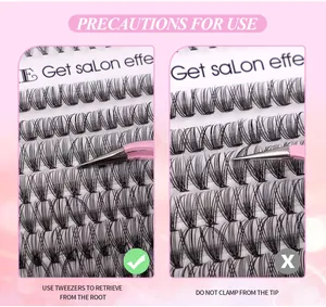 Guide montrant la méthode correcte pour saisir les faux cils avec une pince à épiler rose