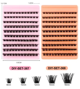 Set extension ciglia a ciuffetti con lunghezze da 8mm a 16mm in vassoi individuali