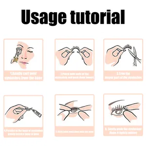 Detailed usage tutorial for 3D thick natural false eyelashes with tools application steps
