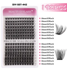 Detail of 192pcs DIY eyelash extensions kit with 10mm to 16mm mixed lengths