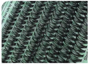 Macro shot of 484 clusters of dense D-curl individual lash extensions for a bold look