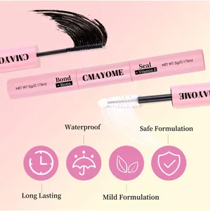 Dual-ended eyelash bond and seal wand with Biotin and Vitamin E for extension sets