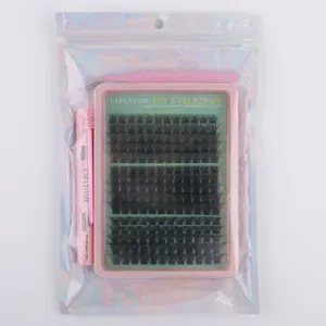 DIY cluster lashes set with glue and tweezers including natural to thick styles