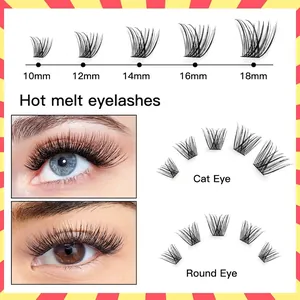 Kit d'extensions de cils en grappes individuelles 10-18mm avec guide des longueurs