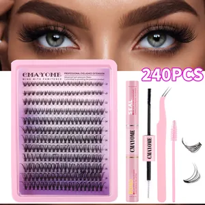 CMAYOME DIY Eyelash Clusters Set D Curl Natural Dense Segmented False Eyelashes Individual Lashes For Eye Extension Professional Tools